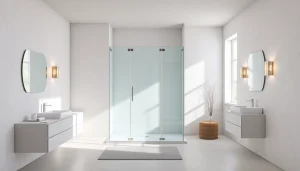 Admire the paroi de douche 150x200 in a modern bathroom, accentuated by elegant fixtures.