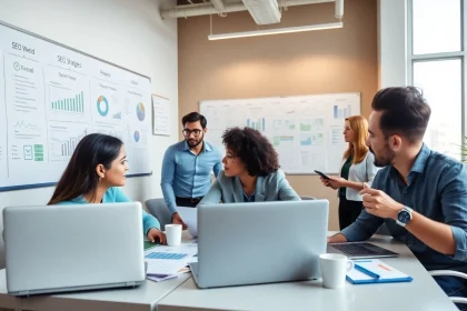 Showcase best seo company malaysia with professionals engaging in collaborative SEO strategy sessions.