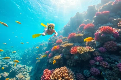 Experience the joy of the best snorkeling in Cabo, where colorful fish swim among vibrant coral reefs.