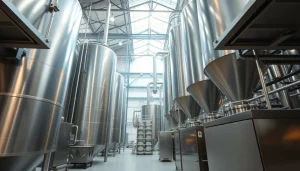 View of a busy sweetener factory showcasing advanced production equipment.