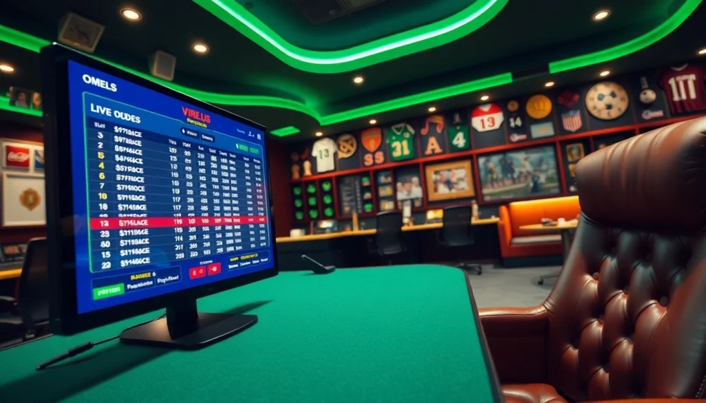Engaging visual of sports betting sites California featuring live odds displayed dynamically.