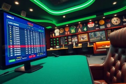 Engaging visual of sports betting sites California featuring live odds displayed dynamically.
