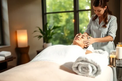 Experience rejuvenating Face Treatments in a serene spa environment with a soothing mask application.