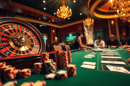Experience thrilling gameplay at https://thabet.vegas/ with vibrant roulette wheels and poker action.