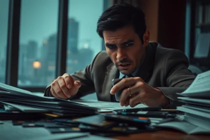 카드깡과 관련된 위험한 금융 거래를 보여주는 이미지