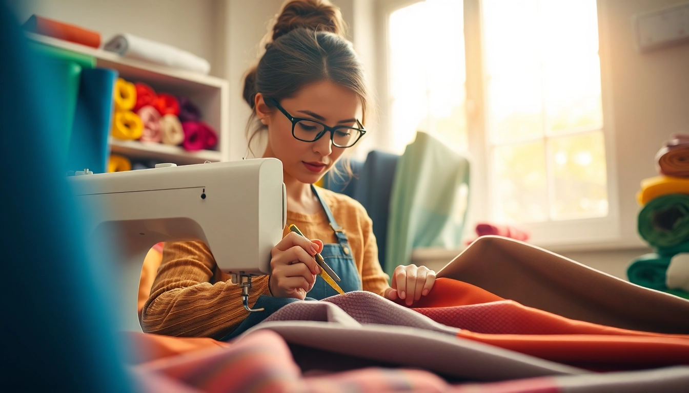 Creëer unieke kleding met stretch stoffen in een professionele stoffenwerkplaats.