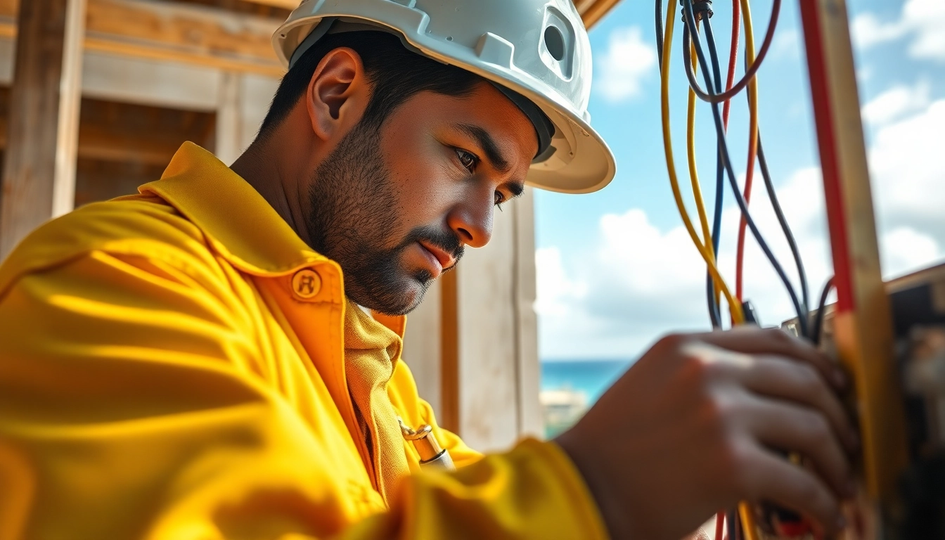 Engaged electrician during a training session for electrician apprenticeship hawaii, demonstrating wiring techniques.