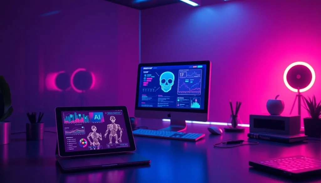 Engaging NSFW AI digital workspace showcasing modern technology and interactive models