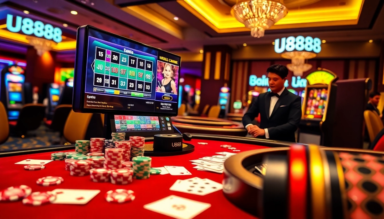 Experience exciting online gaming with U8888 in a dynamic casino environment full of vibrant games.