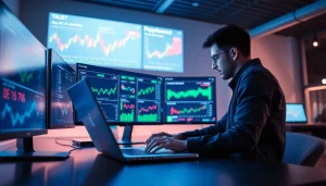 Infosec-focused workspace with a developer coding and analyzing Amazon price tracking charts