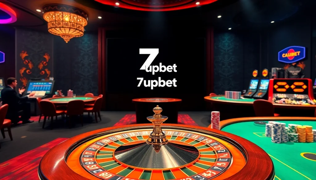 Experience the excitement of 7upbet online gambling with luxurious casino visuals.