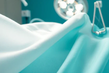 Verpleegkundige katoen stof in gebruik voor medische werkkleding met een sterke en professionele uitstraling.