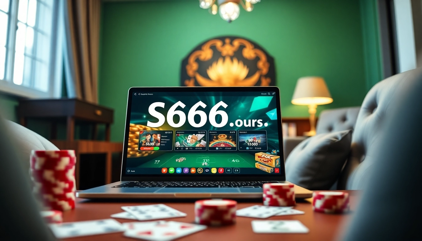 S666.nyc online casino gaming setup with poker chips and vibrant game interface