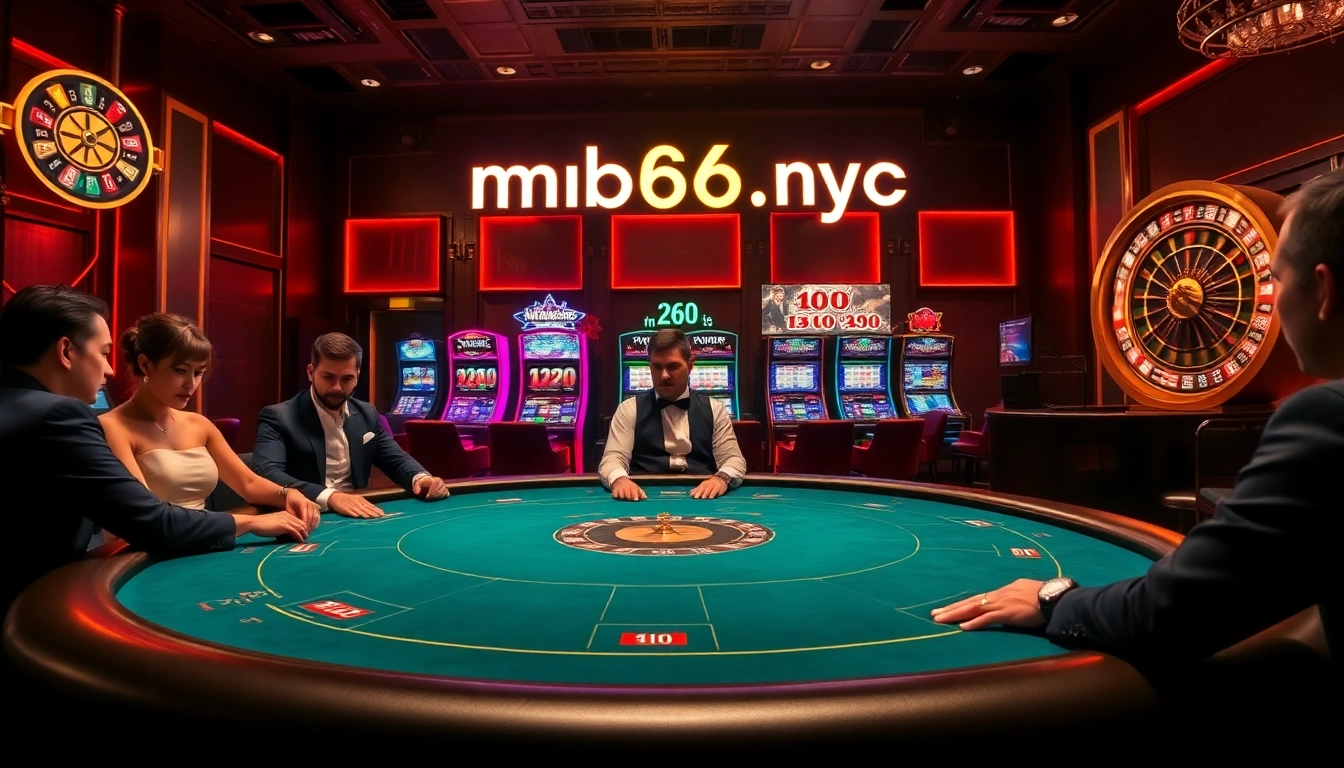 Engage with high-stakes poker at mb66.nyc in a luxurious casino atmosphere.