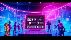 Engaging digital scene showcasing NSFW character AI interactions with customizable chatbots.