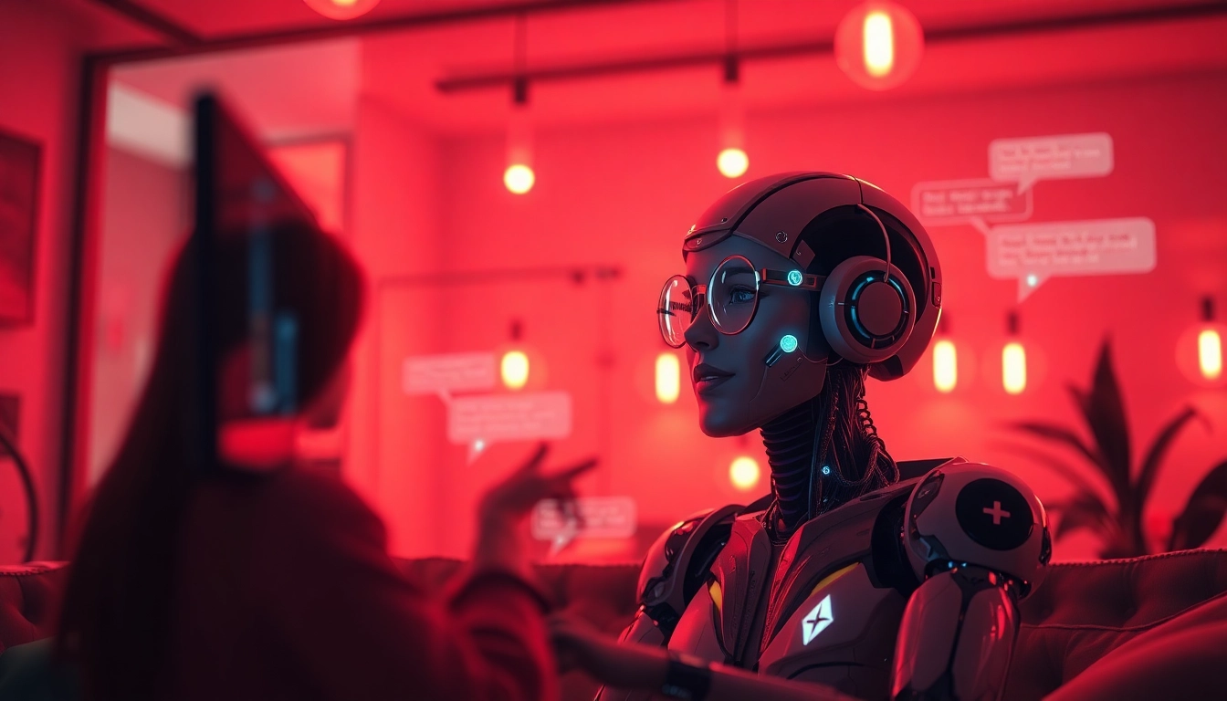 Engaging NSFW AI chat showcasing a lifelike character in a warm, intimate digital environment.