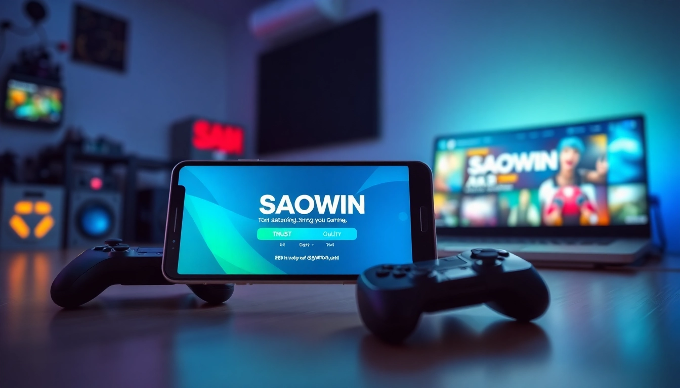 Góc nhìn hấp dẫn về quá trình tải SAOWIN APK trên điện thoại di động, thể hiện trải nghiệm chơi game sống động.