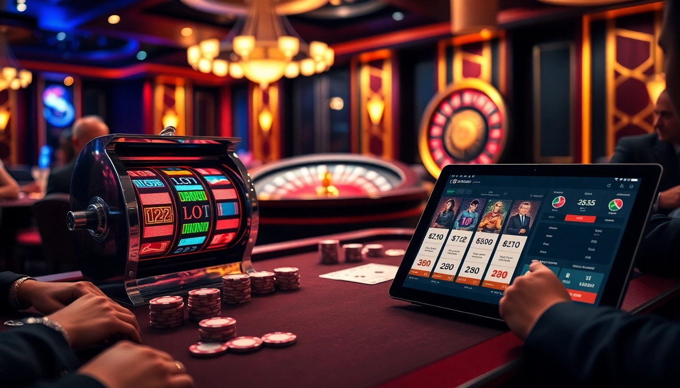 Expérience de jeu dans un casino en ligne fiable avec des jetons de poker, des machines à sous et une interface de paris en direct.