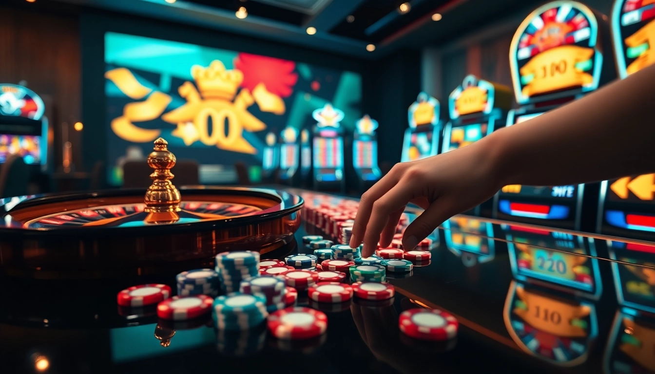 Vivez l'excitation du casino en ligne fiable avec des scènes de roulette et de poker luxueuses.
