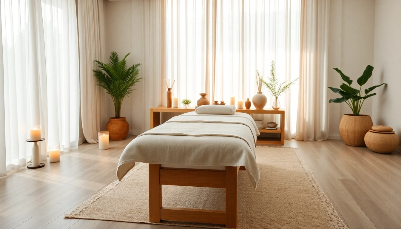 편안한 의정부 마사지 스파 장면, 편안한 장식과 분위기.