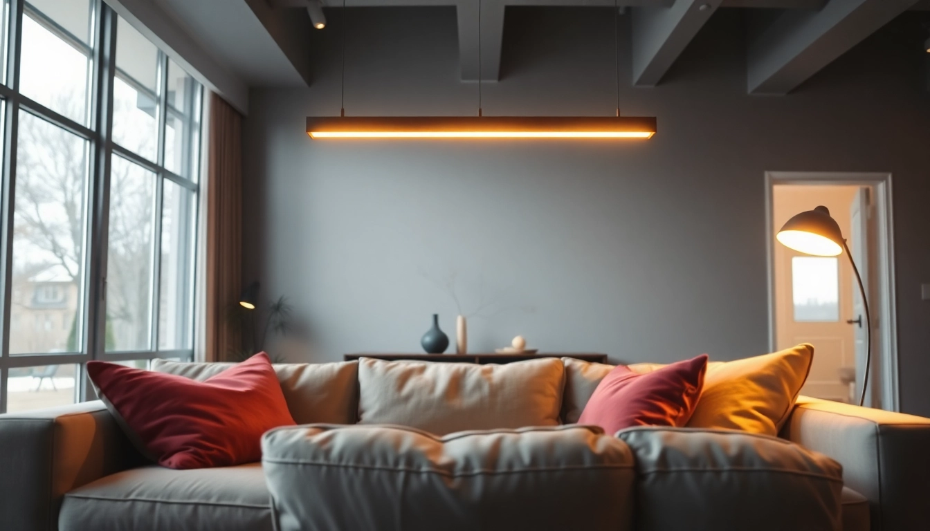 Sleek Illumination shines in a modern living room, enhancing the minimalist design.