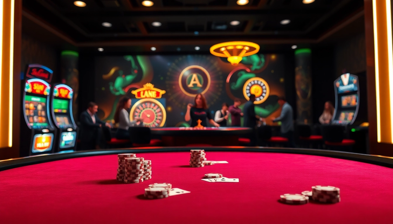 L'image capture l'excitation d'un casino en ligne fiable avec des joueurs à une table de poker professionnelle.