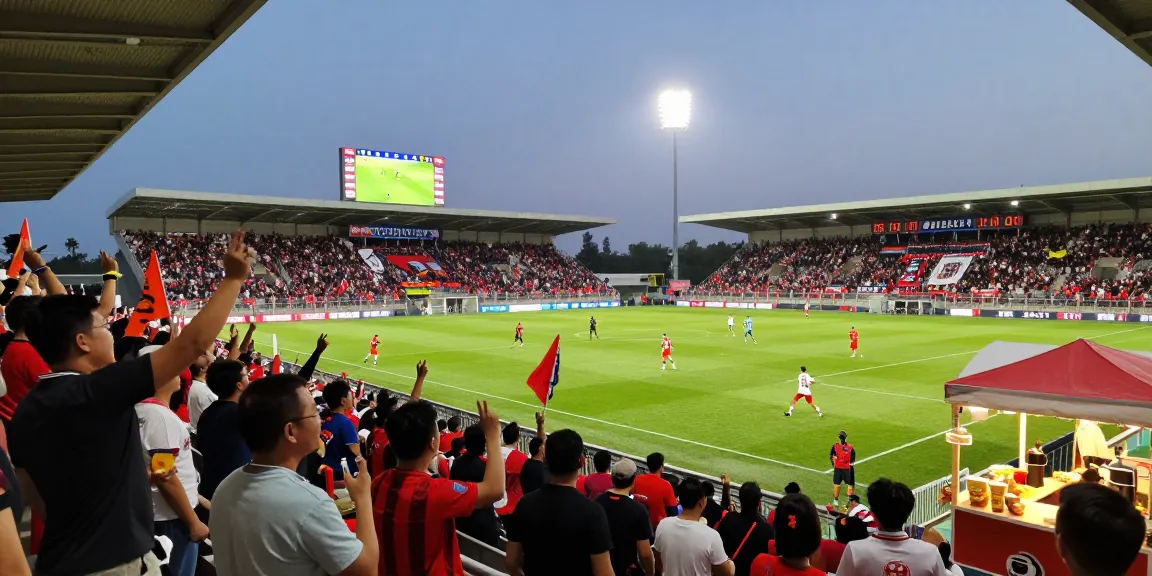 Exciting koora live match scene with fans cheering and players in action.