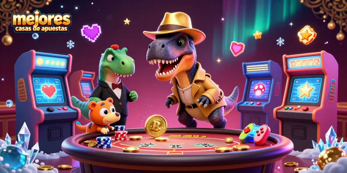 Ilustración 3D de un velociraptor en una mesa de blackjack que muestra las mejores casas de apuestas con detalles coloridos.